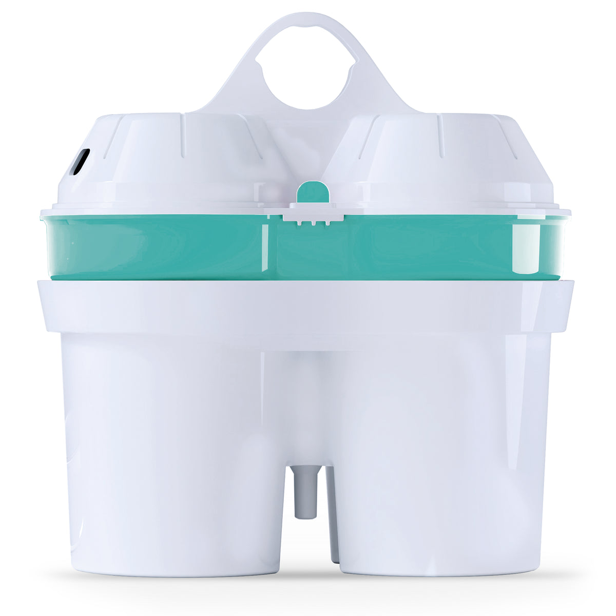 BWT Zinc + Magnesium replacement water filter cartridge, front view showing white housing and turquoise mineralization chamber