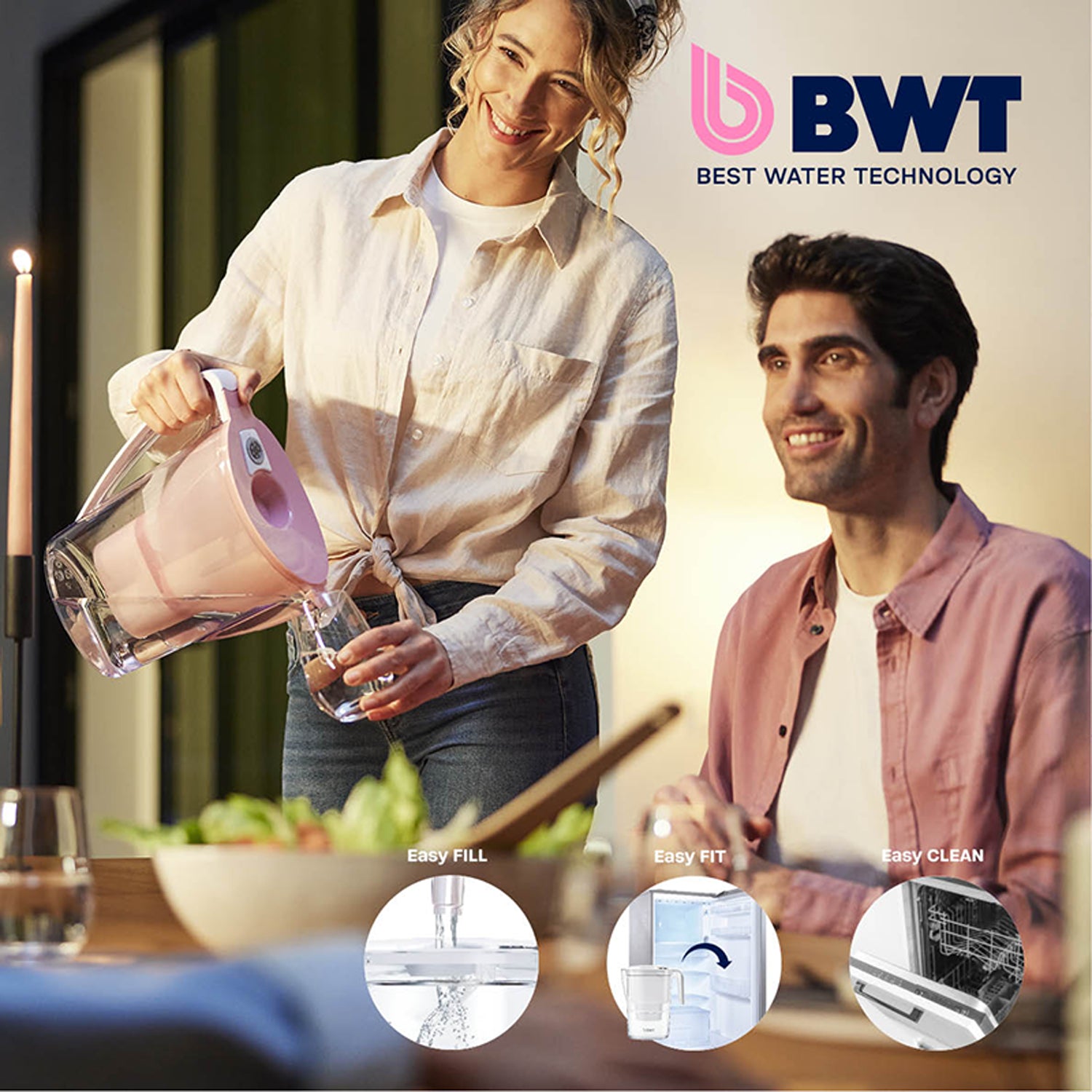 BWT white water filter pitcher for family and friends