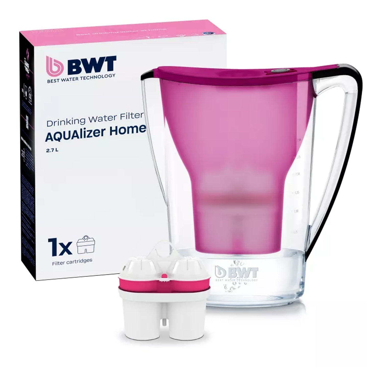 BWT AQUAlizer aubergine water filter pitcher magnesium filtration